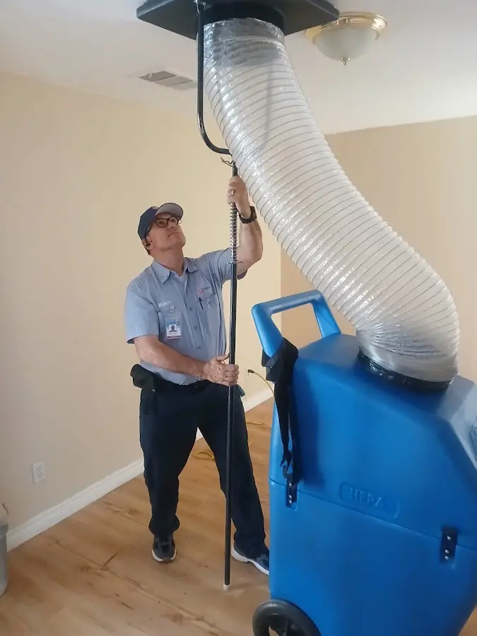 Mini Split Installation technician using HEPA equipment in Ridgecrest